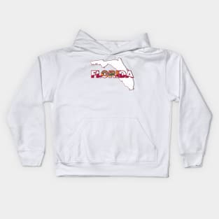 Florida Colored State Letters Kids Hoodie